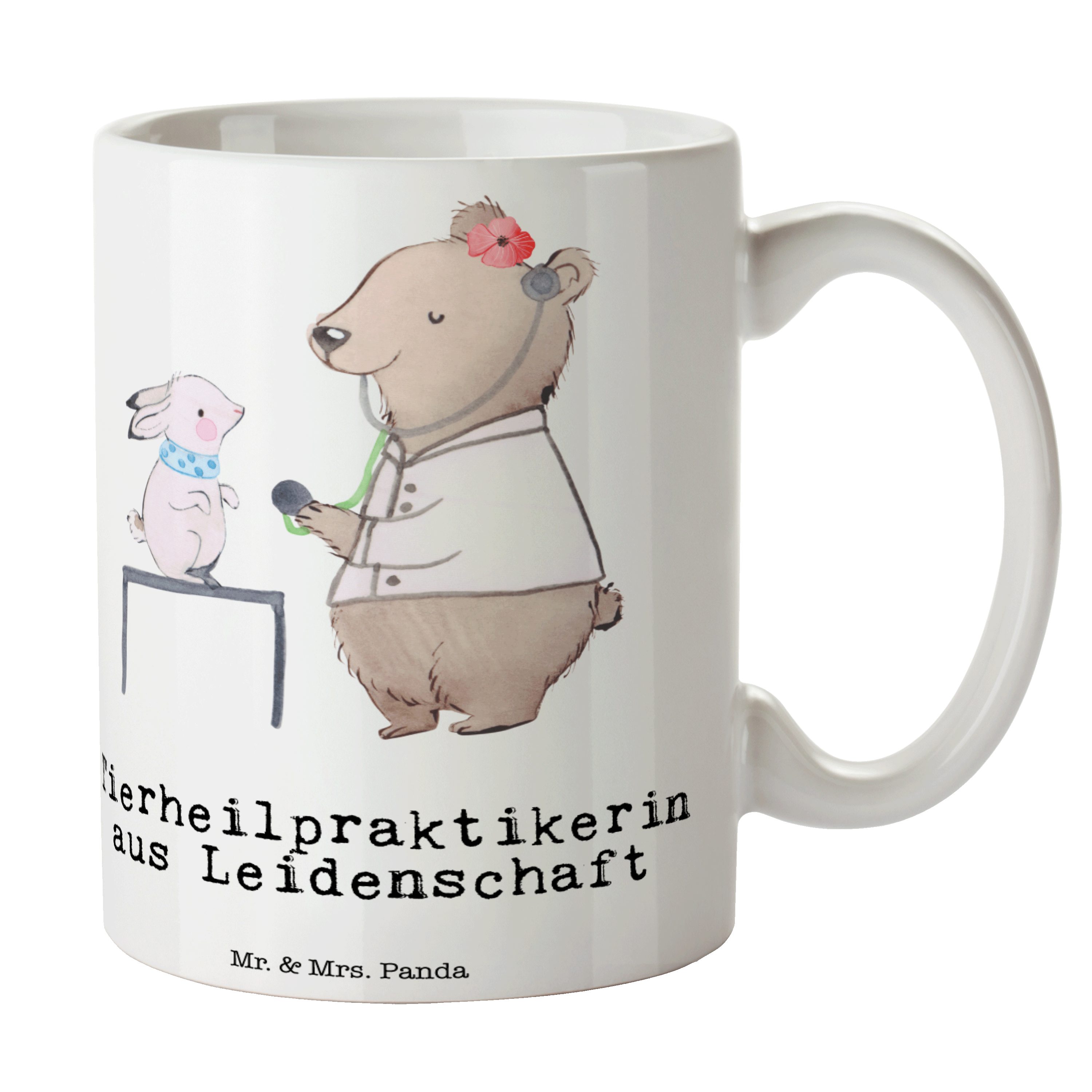 Mr. & Mrs. Panda Tasse Tierheilpraktikerin aus Leidenschaft - Weiß - Geschenk, Kaffeebecher, Keramik