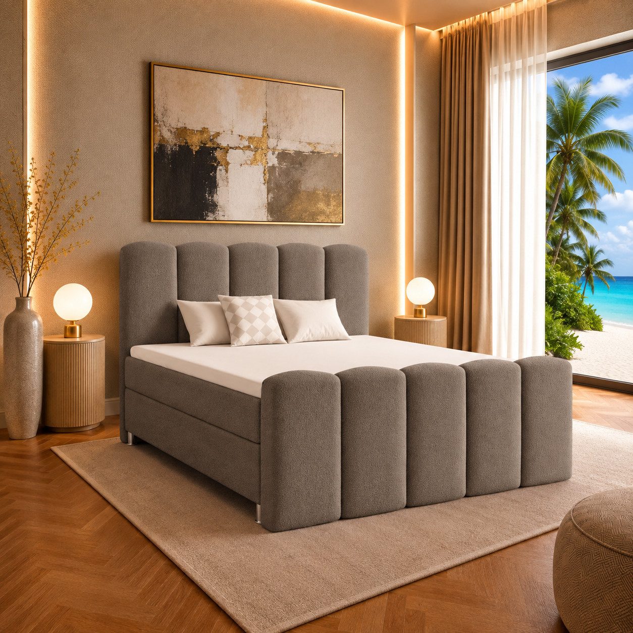Best for Home Boxspringbett Boxbett VALENTINO, Wolkenbett, Bequem