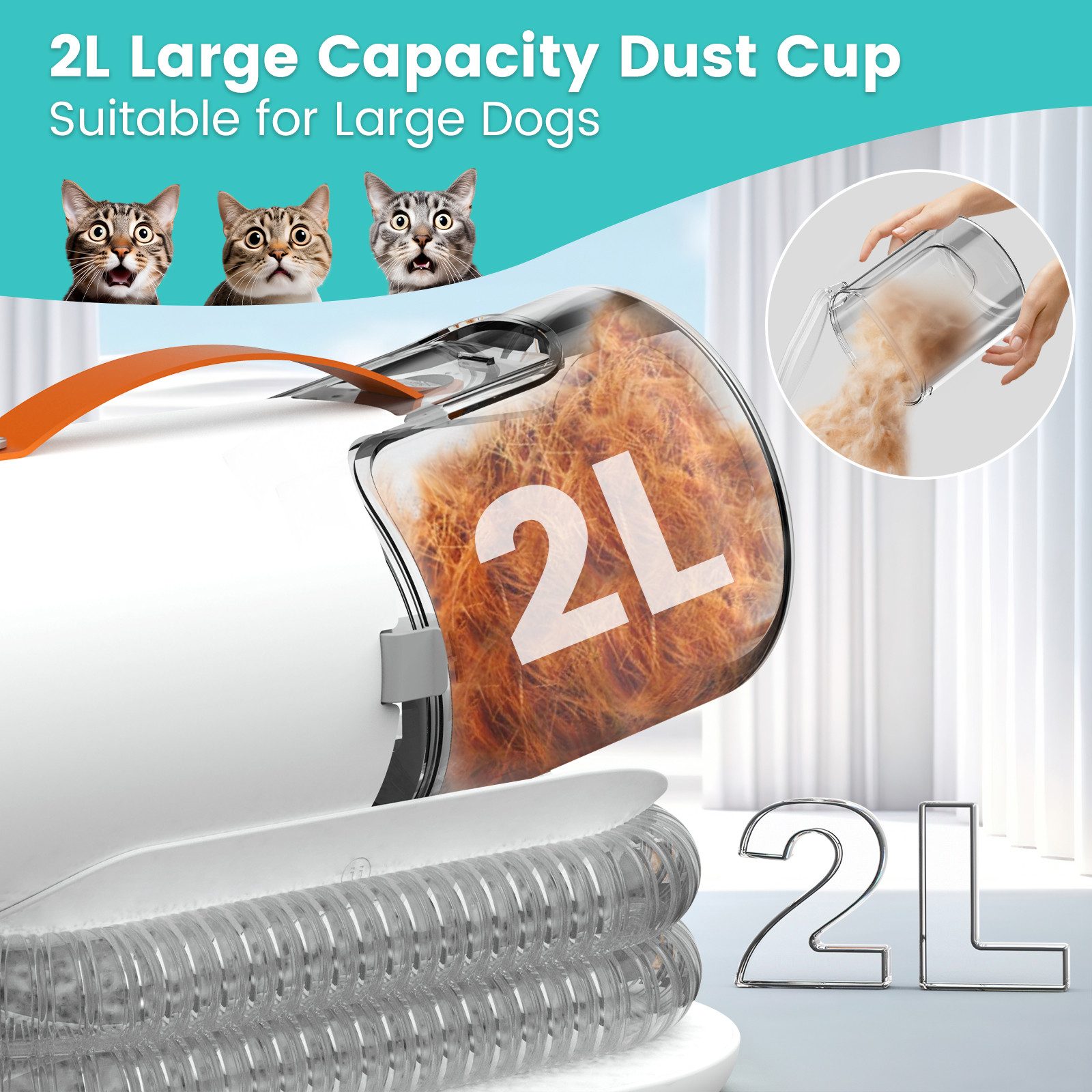 AIRROBO Hundeschermaschine mit Staubsauger