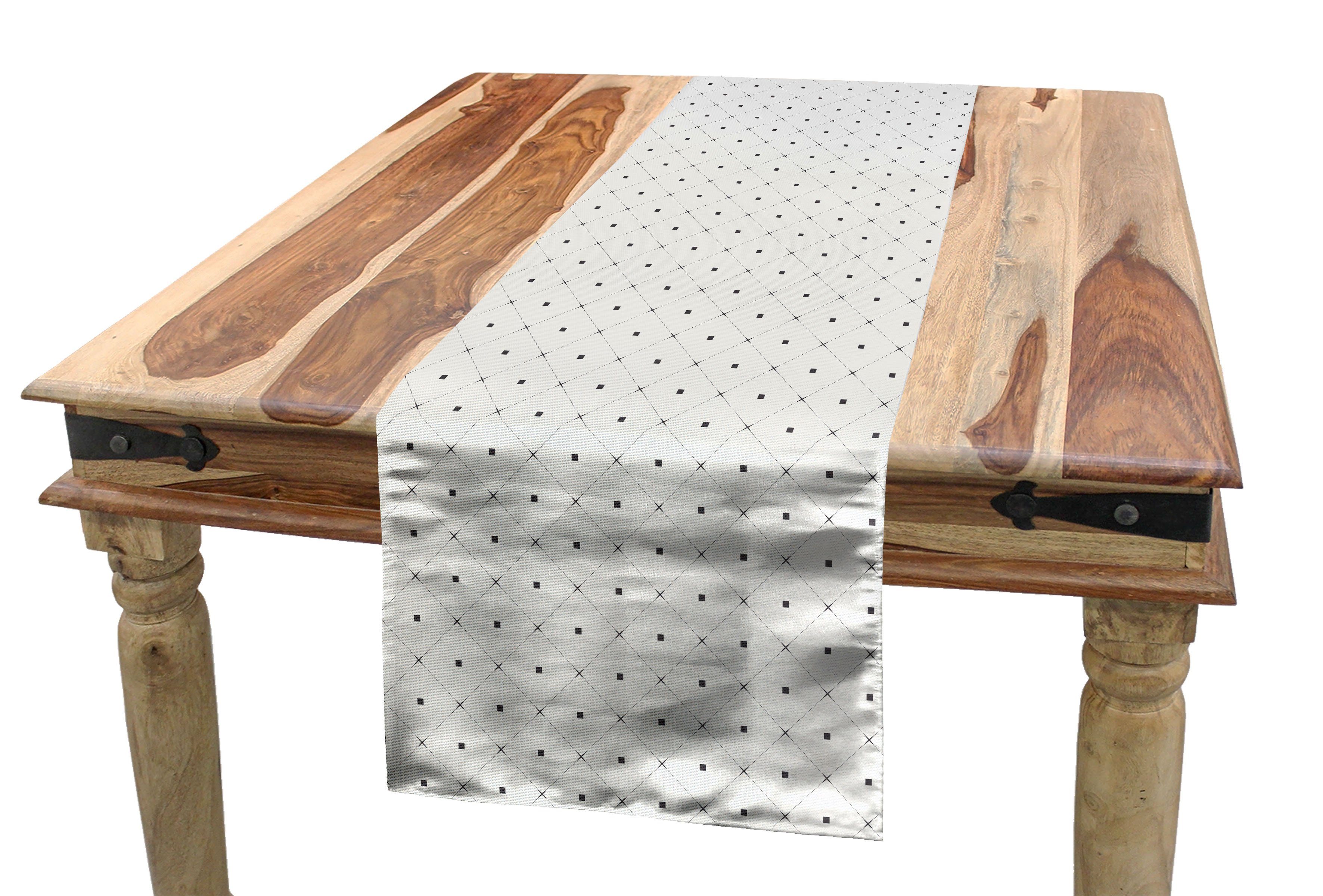Esszimmer Tischläufer geometrische Abakuhaus Dekorativer Minimal Tischläufer, Rhombus Line Thin Küche Rechteckiger