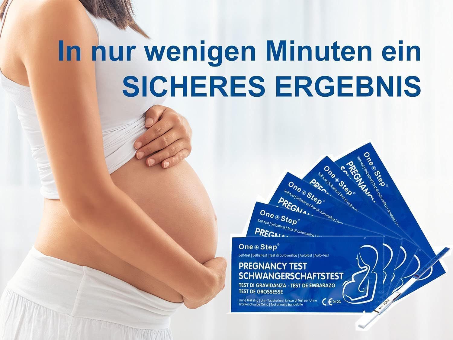 One+Step Schwangerschaftstest Blue Line ultraempfindlicher Schwangerschaftstest - Frühtest 10 miu/ml, 50-tlg. – Bild 2 von 5