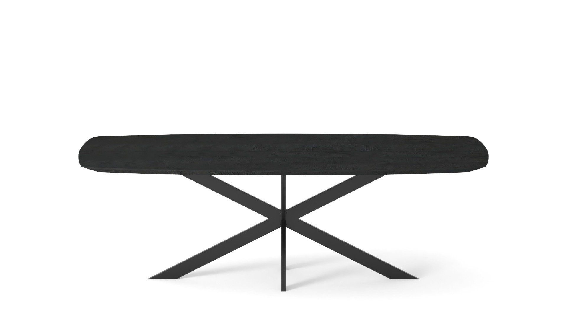 I Catchers Esstisch Esstisch Fort Curved Rectangular Dining Table Top Only Long Planks Black