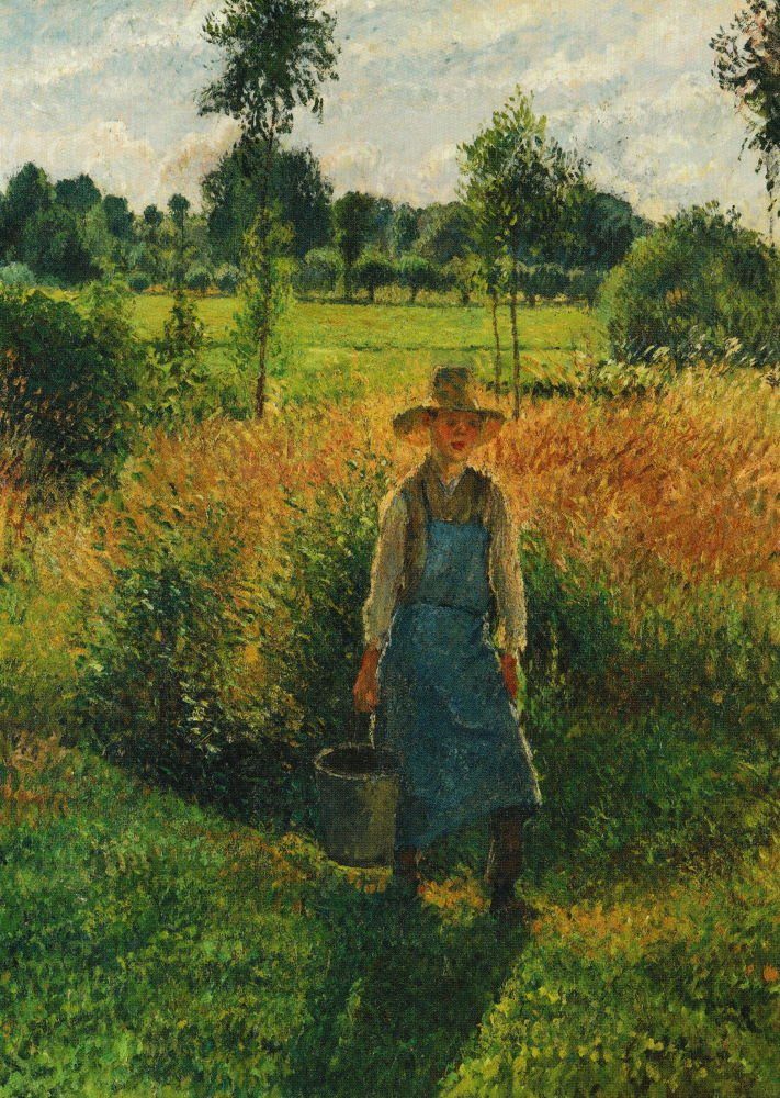 Postkarte Kunstkarte Camille Pissarro "Der Gärtner"
