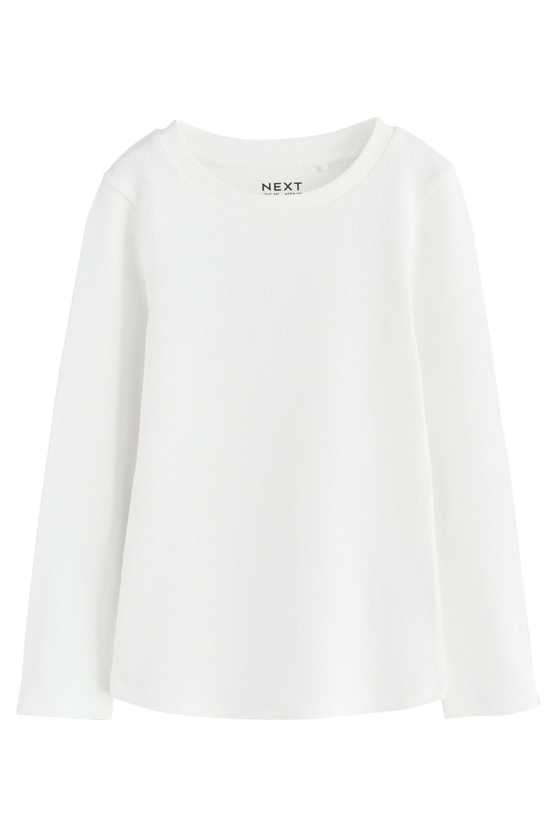 Langarmshirt Langärmelige Rippen-Tops im 5er-Pack