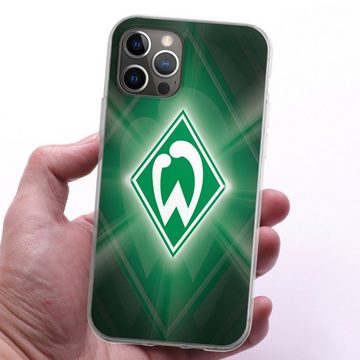 DeinDesign Handyhülle SV Werder Bremen Offizielles Lizenzprodukt Wappen Werder Bremen Laser, Apple iPhone 12 Pro Silikon Hülle Bumper Case Handy Schutzhülle