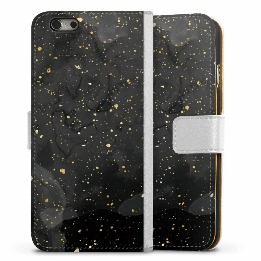 DeinDesign Handyhülle Marmor Glitzer Look Gold & Kupfer Marble Black Gold Look Print, Apple iPhone 6 Hülle Handy Flip Case Wallet Cover Handytasche Leder