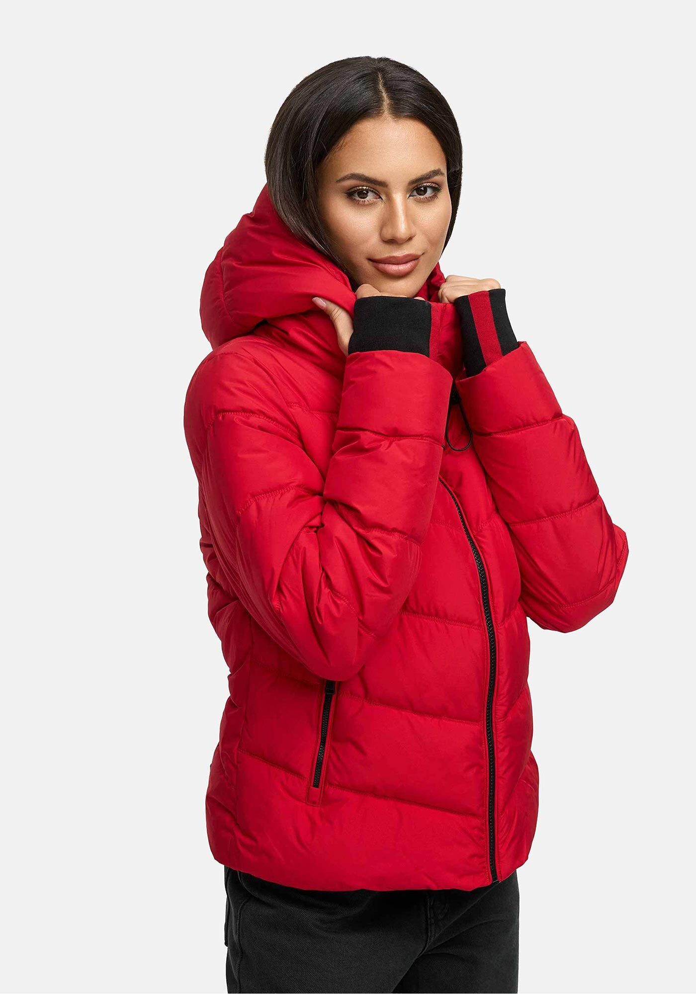 Marikoo Winterjacke Yukanii Kurze Winterjacke mit langen Bündchen und Daumenloch