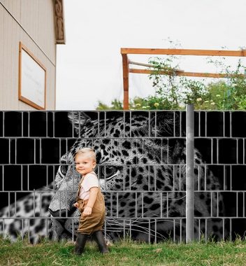 MyMaxxi Sichtschutzstreifen Zaunsichtschutz Leopard grau Sichtschutz Garten Zaun