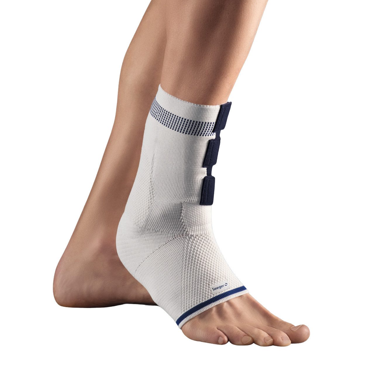 Seeger Gesundheitshaus Sprunggelenkbandage Achillessehnenbandage Komfort Plus, Silber Größe XL