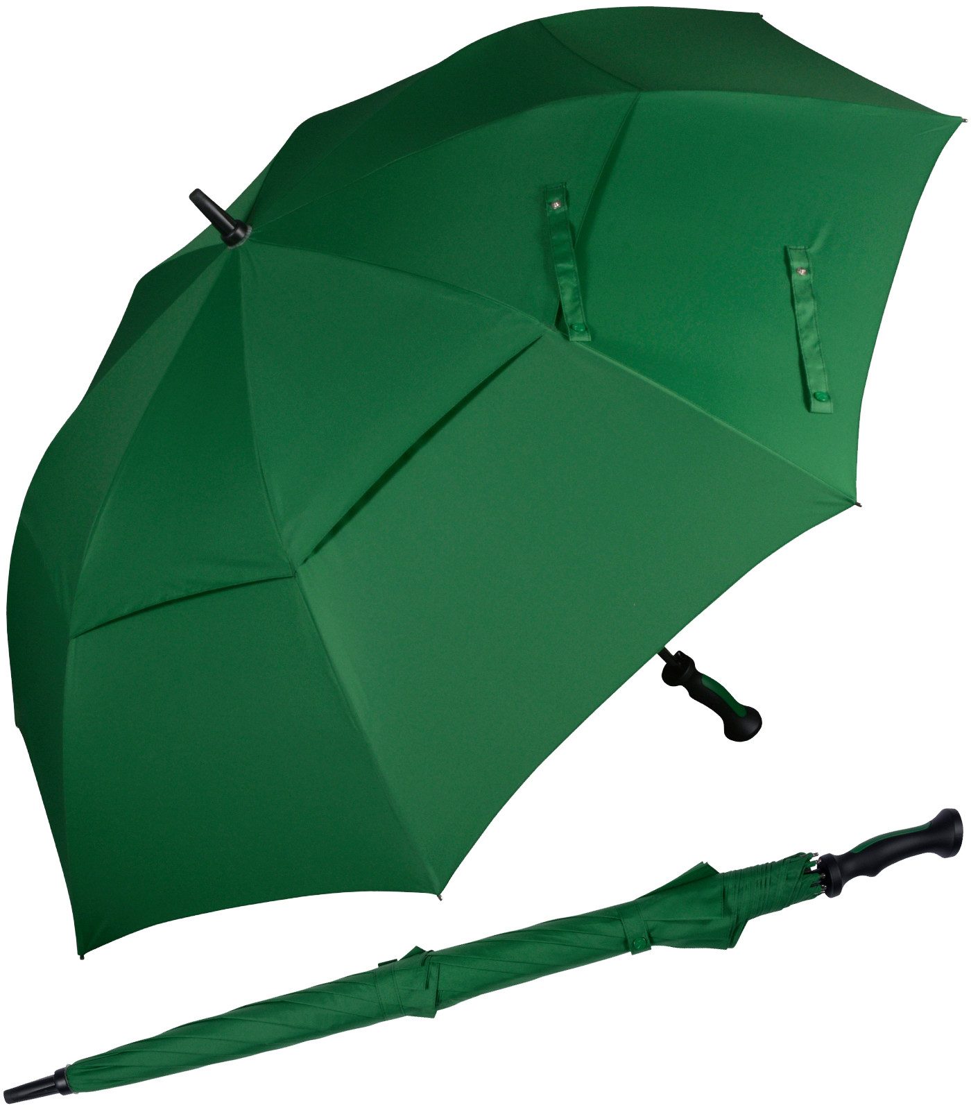 Stockregenschirm XXL 130 cm Durchmesser mit Ventilationsbezug uni