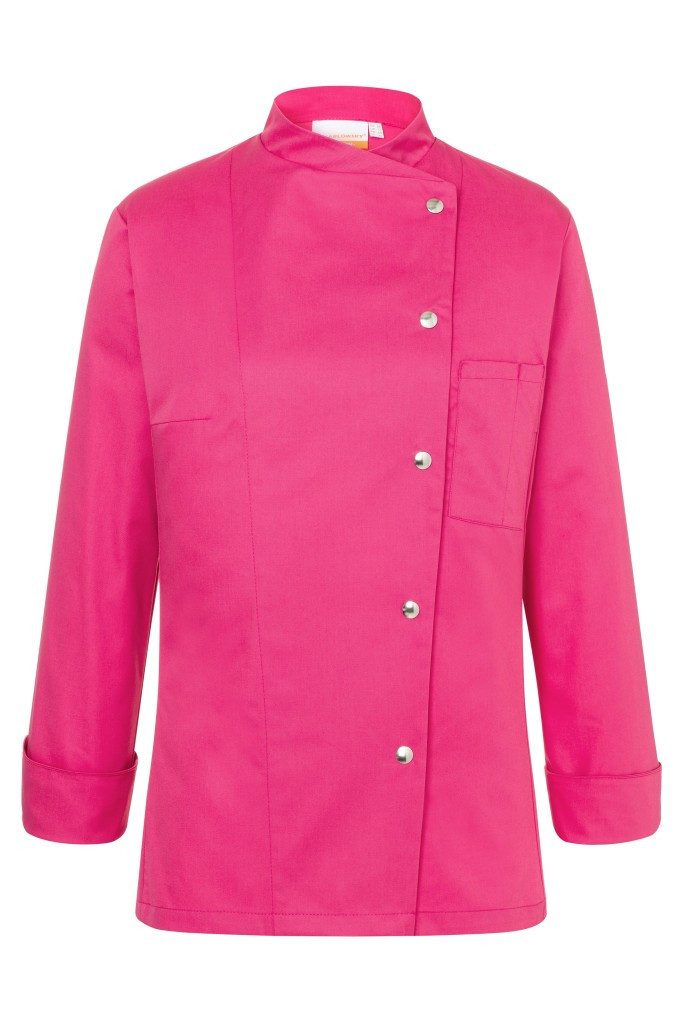 Karlowsky Fashion Kochjacke KARLOWSKY Damen Kochjacke LARISSA Druckknöpfe Modern-Fit Pink