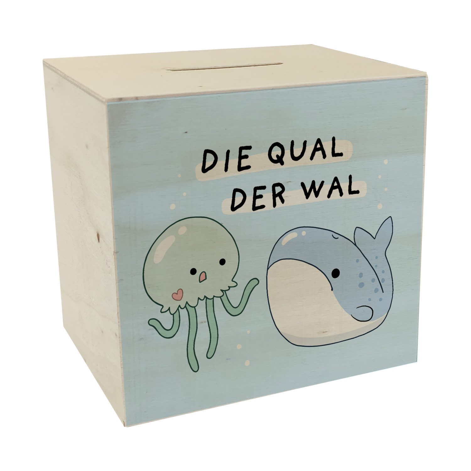 Spardose Jelly & Friends Spardose aus Holz mit Spruch Die Qual der Wal