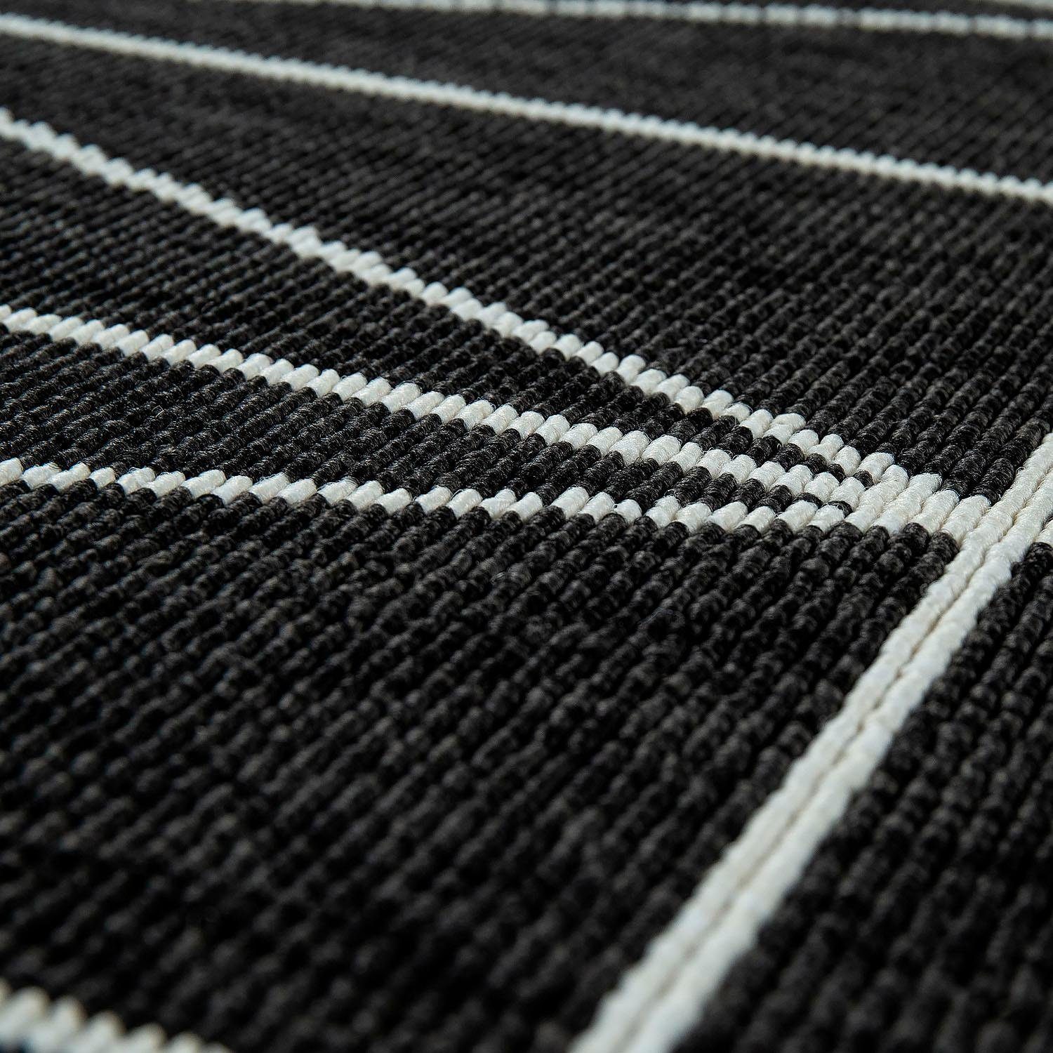Teppich Brugge mm, modernes Muster, gemetrisches Home, 224, Höhe: Outdoor rechteckig, 4 In- Flachgewebe, geeignet schwarz und Paco
