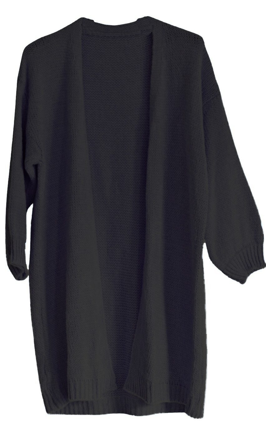 Charis Moda Cardigan Strickjacke offen mit Rippbündchen