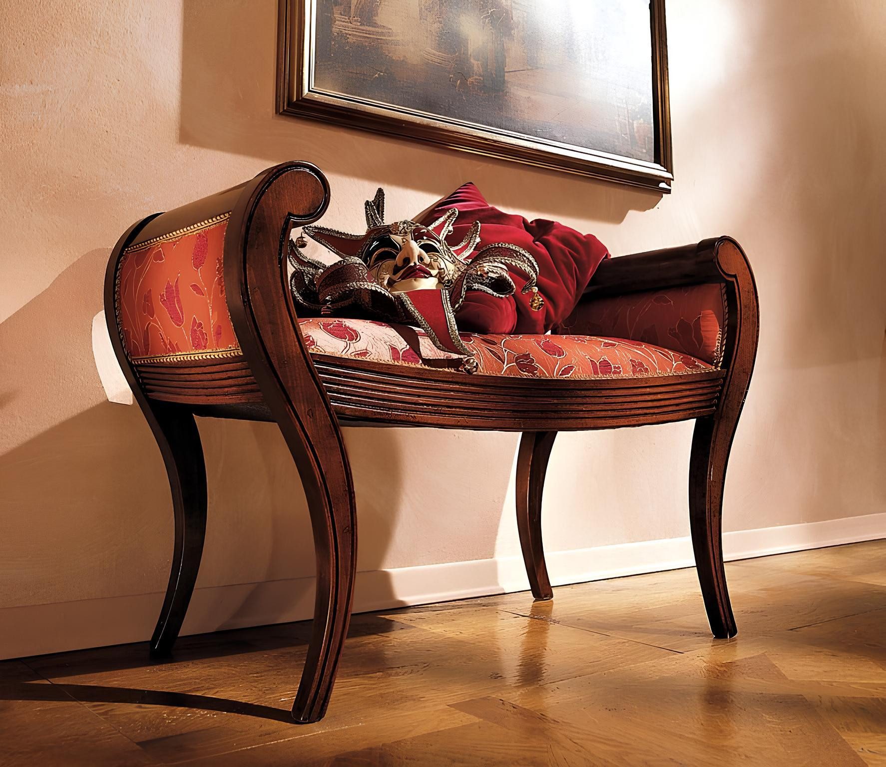 Fußhocker Fußhocker Schlafzimmer Hocker Bank Wohnzimmer Sessel Möbel Dunkelbraun