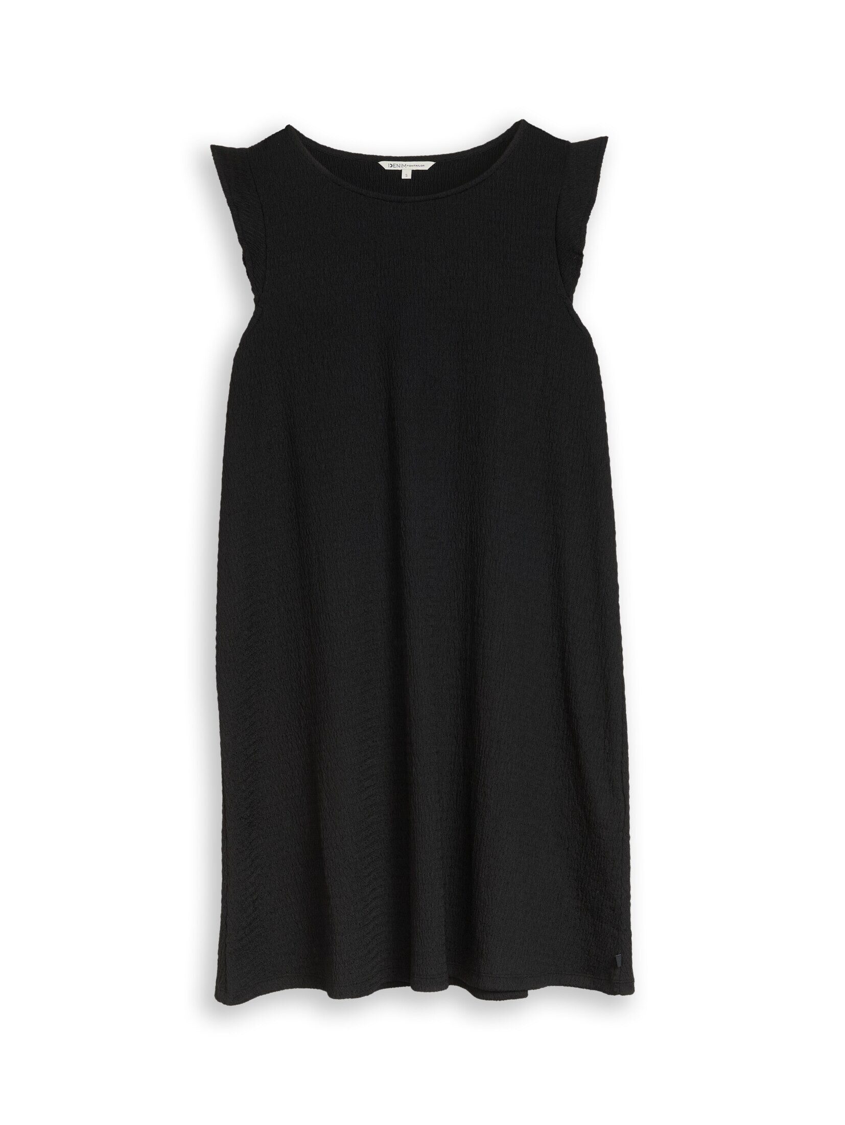 TOM TAILOR Denim Sommerkleid Kleider & Jumpsuits Crinkle Mini-Kleid mit Volantärmeln