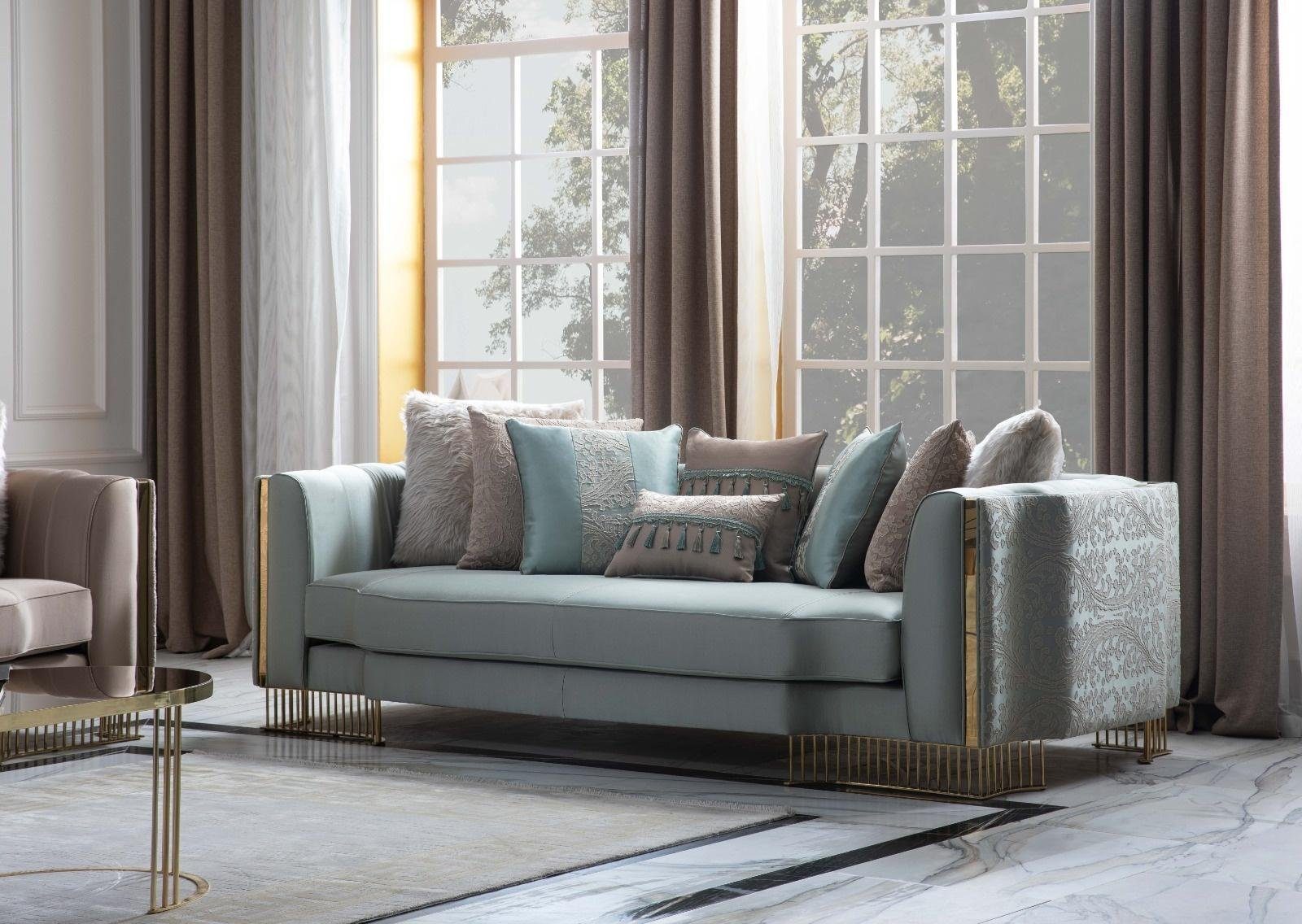 JVmoebel 3-Sitzer Turkis Couch Dreisitzer Couchen Möbel Sofa Elegante Villen Einrichtung, 1 Teile, Made in Europa