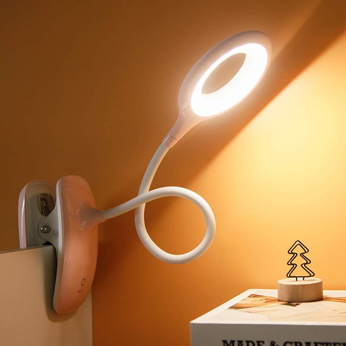 Jormftte LED Schreibtischlampe,Buchlampe Klemmleuchte Leselampe