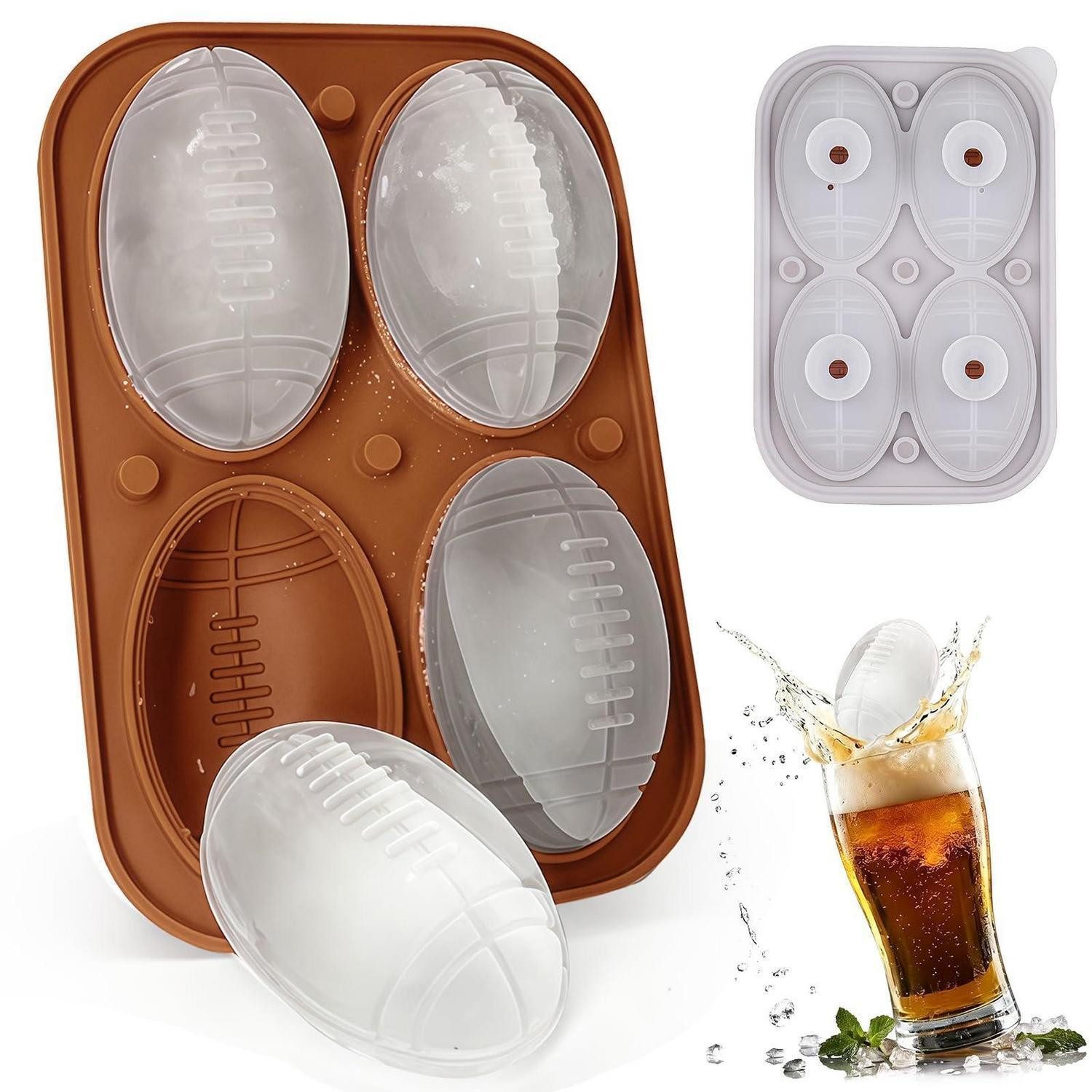 LuxusKollektion Eiswürfelform Eiswürfelform XXL Kugel Silikon mit Deckel, (4-tlg)