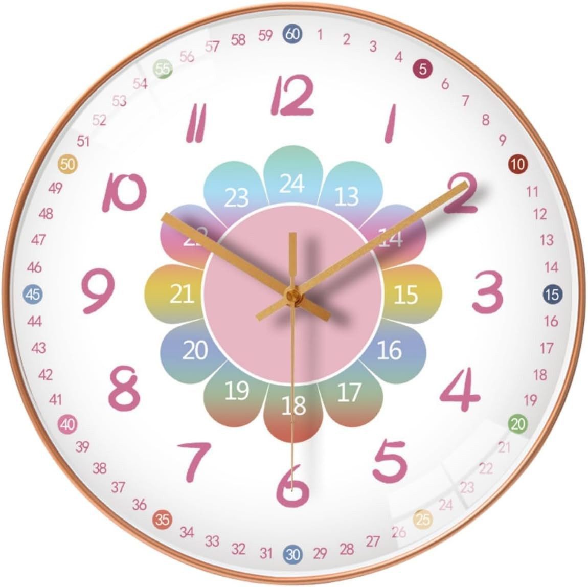 Luckice Wanduhr Kinder-Wanduhr Lernuhr für Kinder leise und nicht tickend ( günstig online kaufen