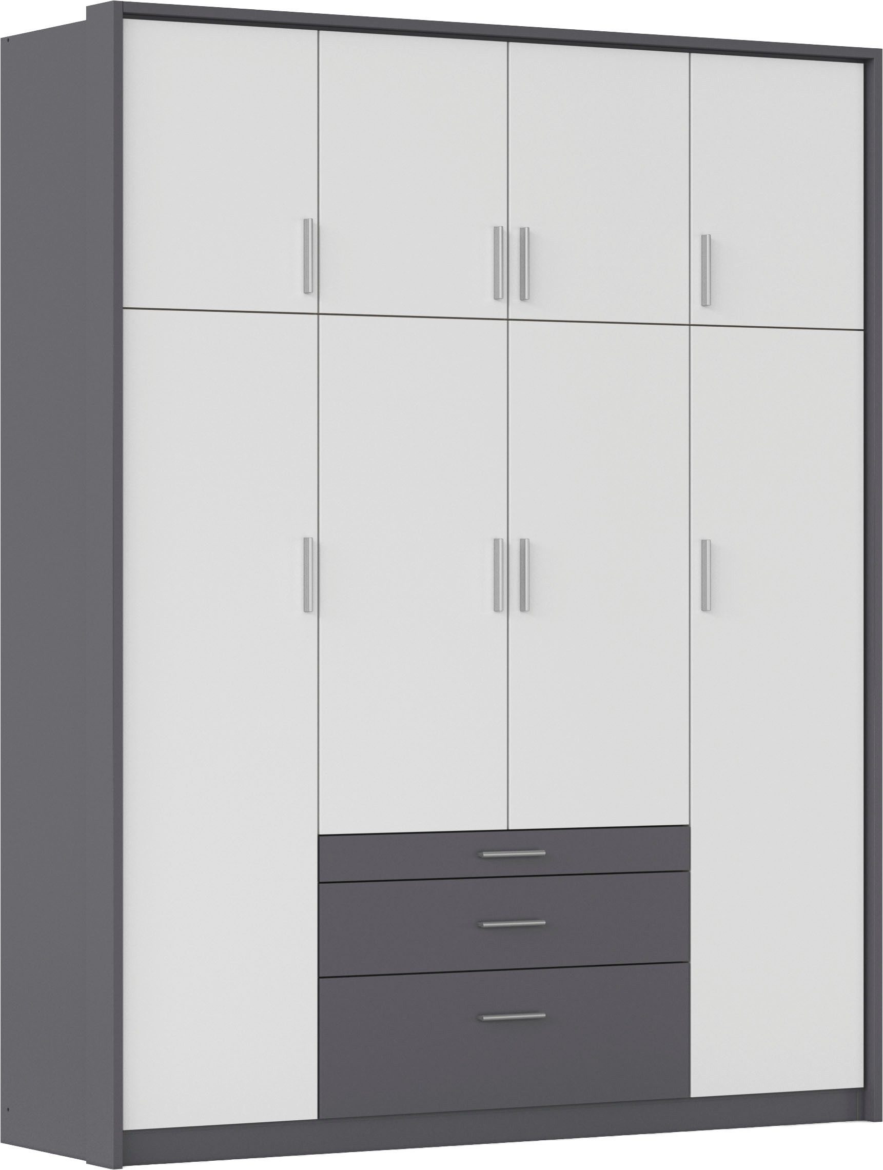 rauch Kleiderschrank Schrank Drehtürenschrank Garderobe Ankleide Schlafzimmer HILDESHEIM (Breiten: 185/275 cm, Höhe 231 cm) oberste Schublade mit praktischer Facheinteilung MADE IN GERMANY