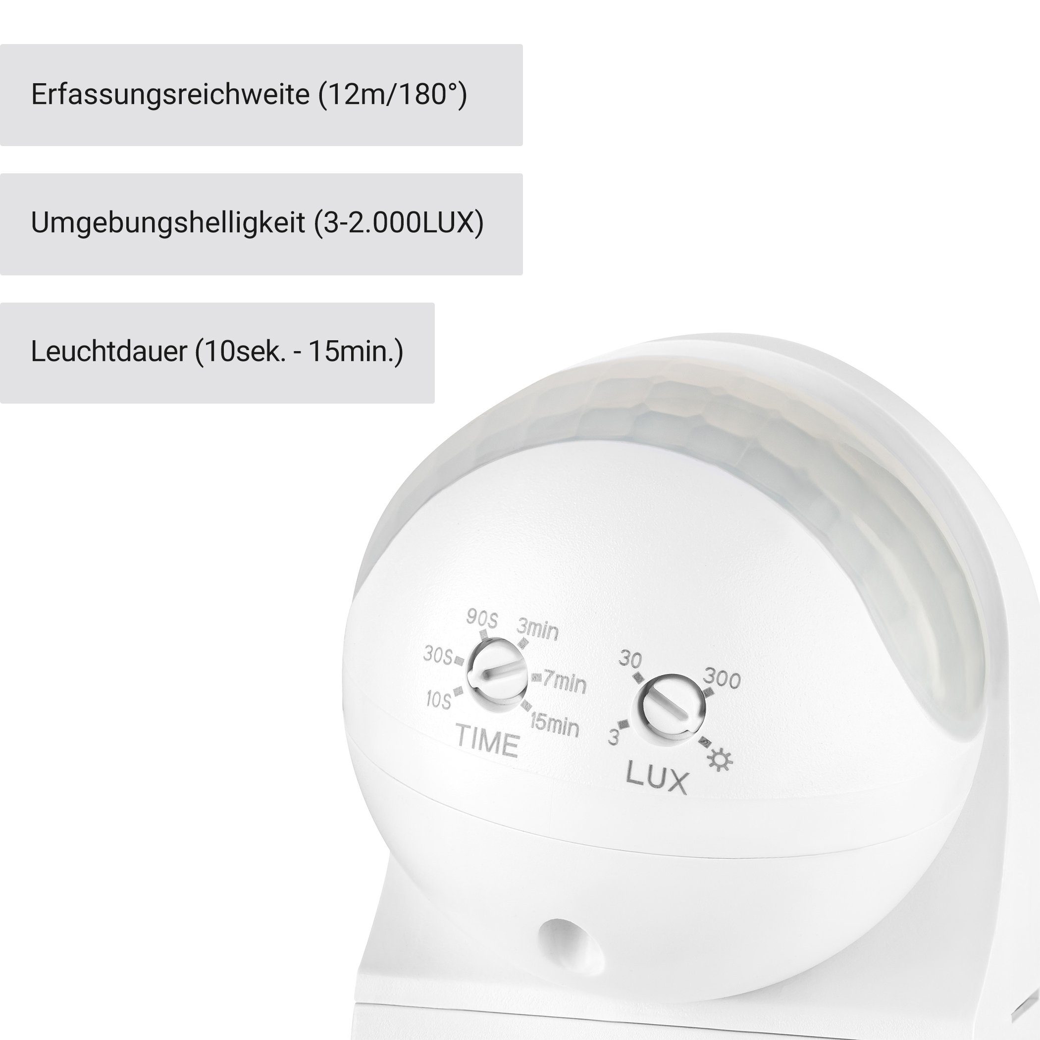 LED Bewegungsmelder IP44 - Aufputz Aussen Set geeignet SEBSON Bewegungsmelder 2er