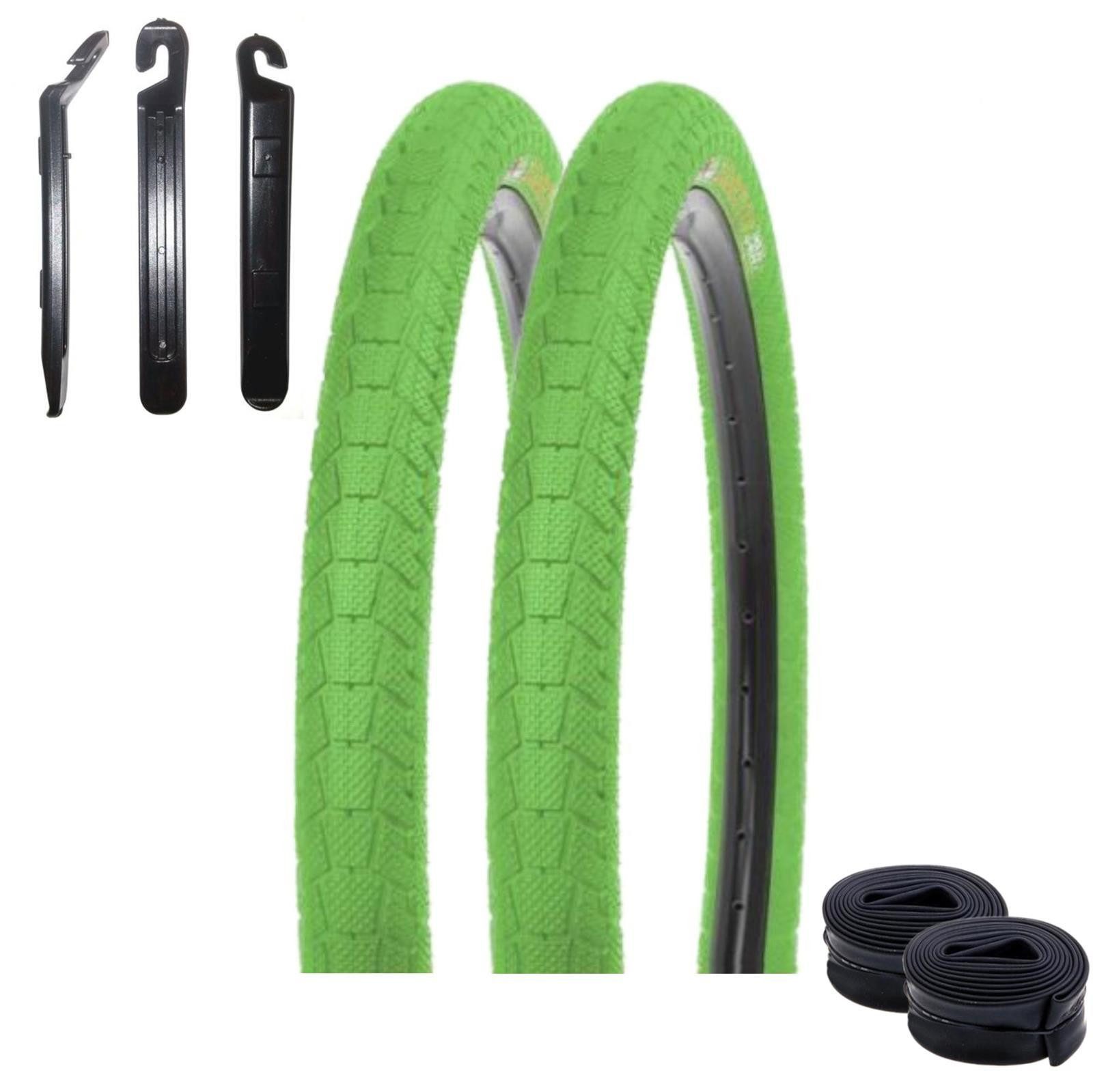 maxxi4you Fahrradreifen 2 x Kenda Krackpot K-907 20 x 1,95 (50-406) Grün + 2 x AV inkl. RH