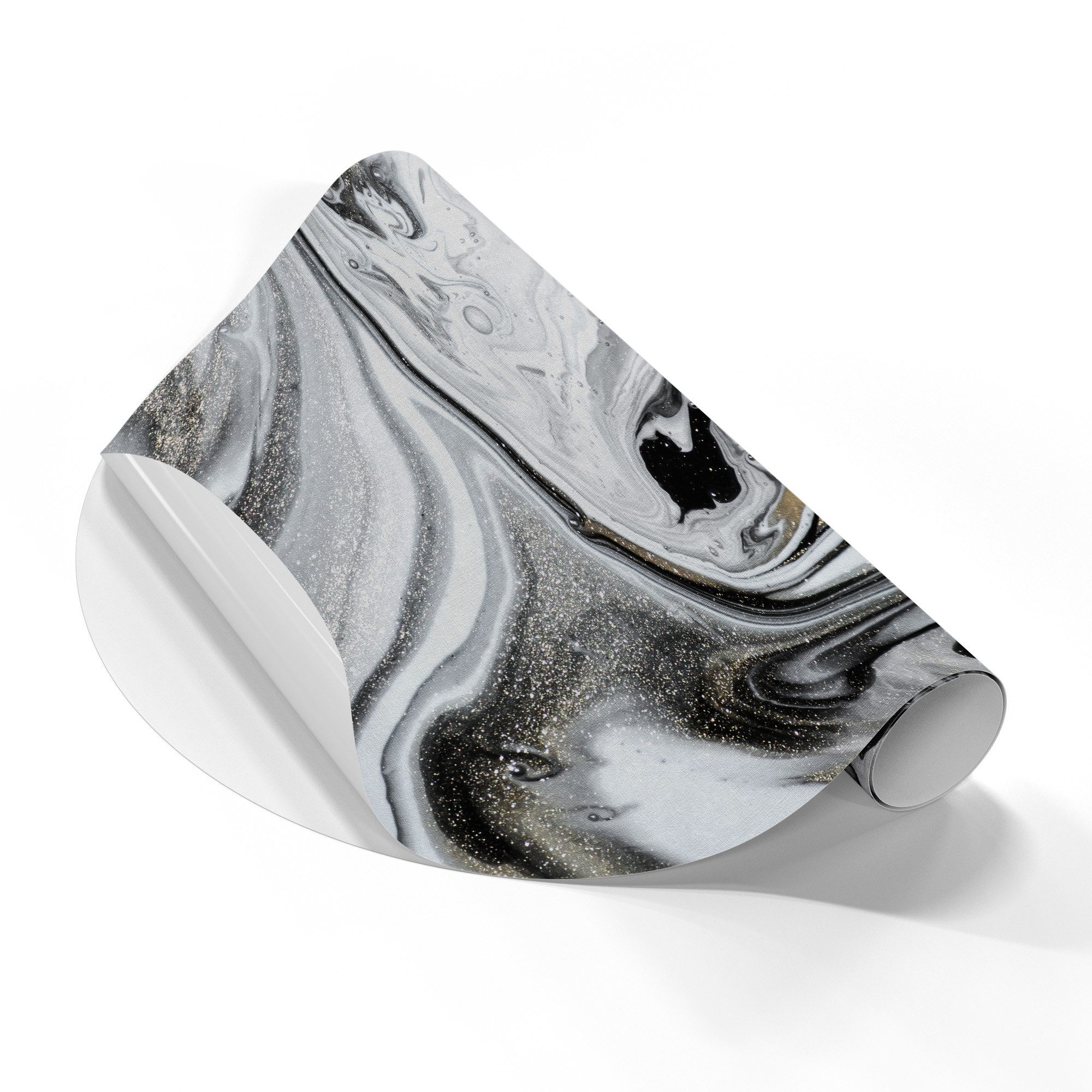 DEQORI Fototapete 'Aufwendiger Marmordekor', Rundbogen, matte Leinwandstruktur, bedruckt, (1 St), selbstklebend Wandtattoo Motiv Wandtapete Wand Sticker Bild Tapete