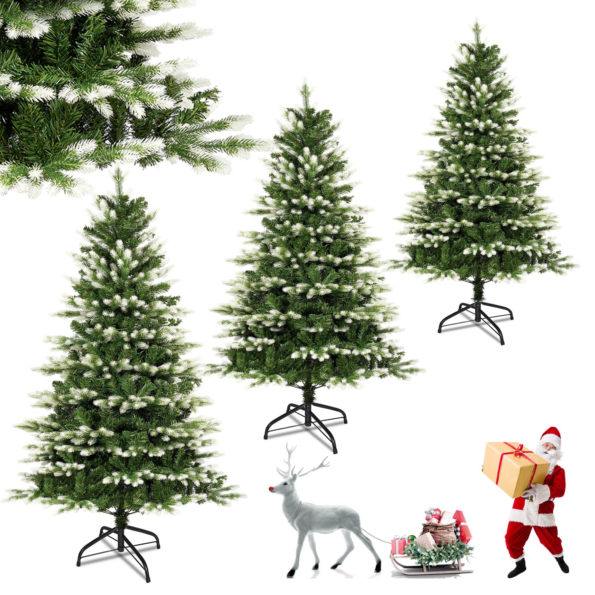 AUFUN Künstlicher Weihnachtsbaum PVC Tannenbaum inkl. Metallständer