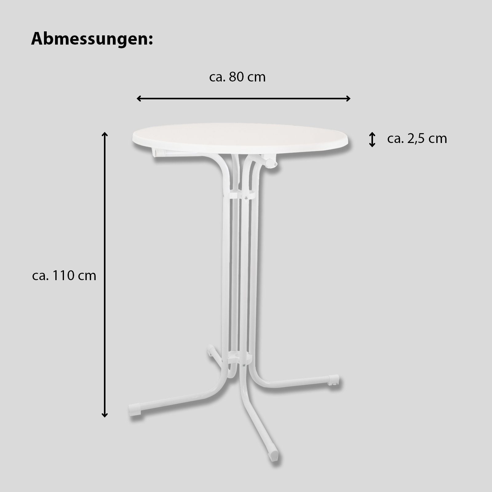 cm Gastrotisch Stehtisch Ø klappbar TRUTZHOLM Stehtisch 80 Partytisch 110 (1er) cm Höhe Stahl