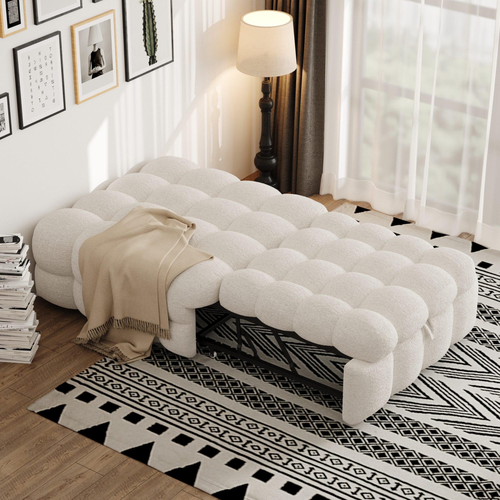 HAUSS SPOLE Schlafsofa 2-in-1-Fußhocker, Ausziehbares Schlafsofa, günstig online kaufen