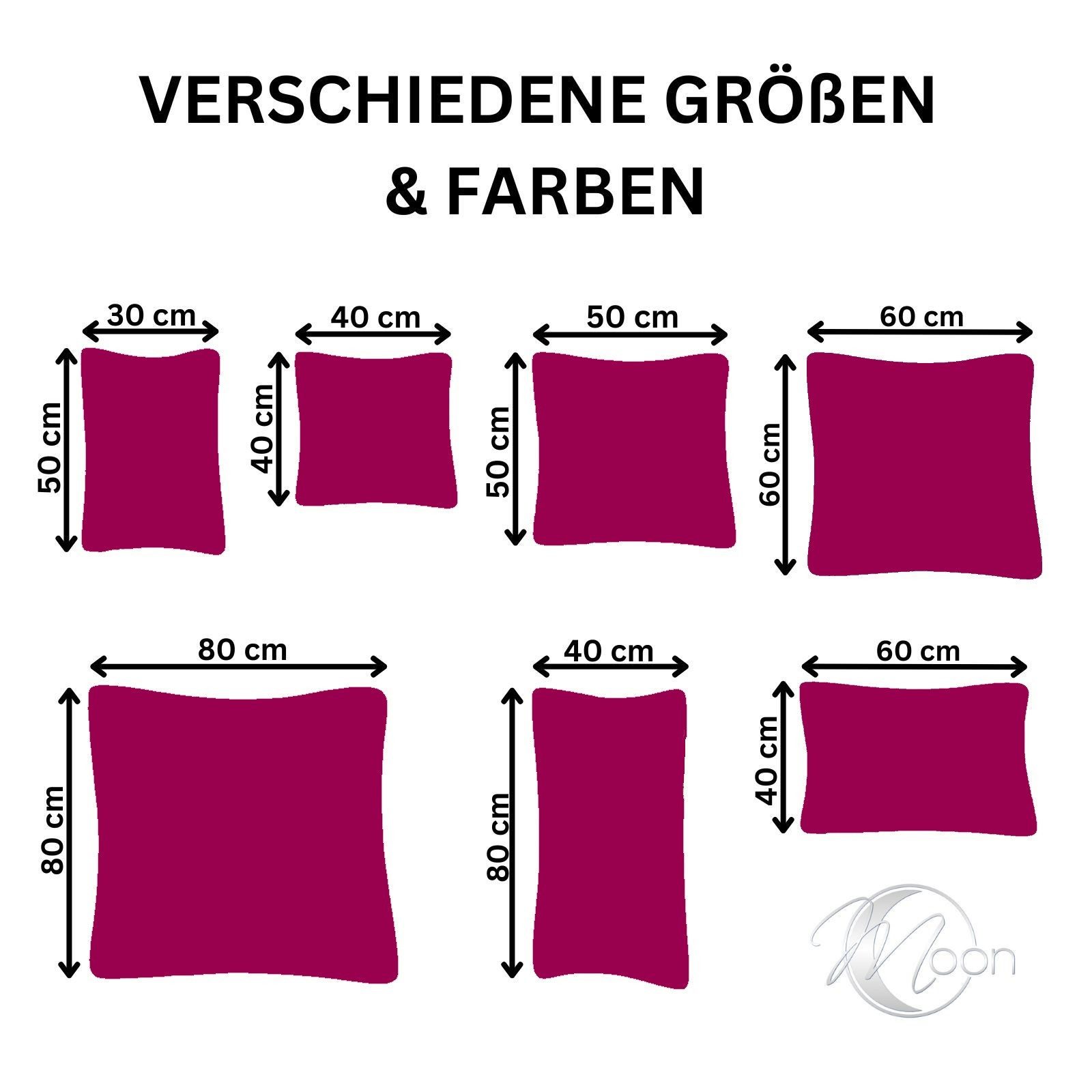 MOON Heimtextilien Kissenbezug / Seitenschläferkissenbezug 2er Pack MOON-Luxury Linon 100% Baumwolle, Linon