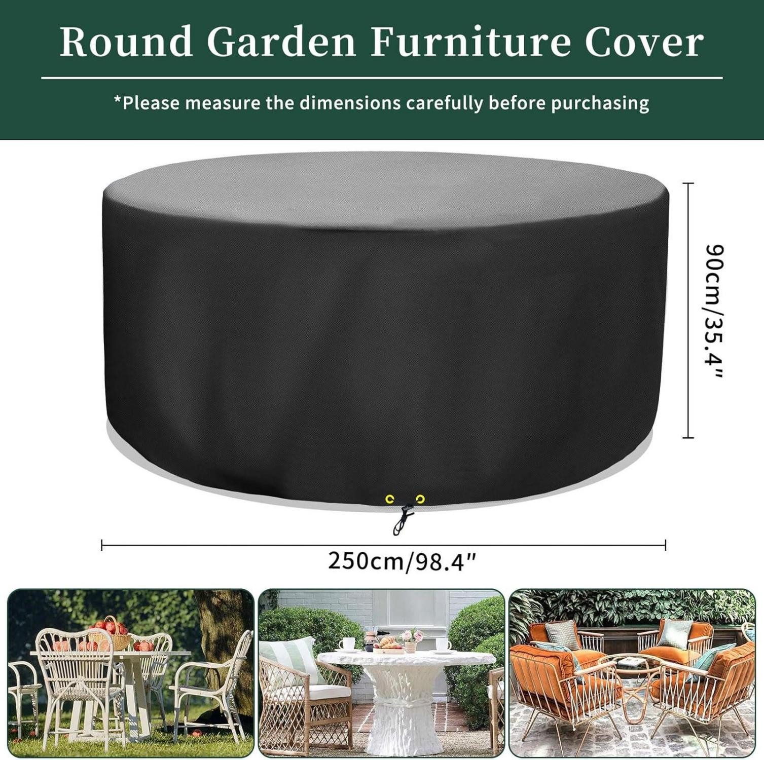 LuxusKollektion Gartenmöbel-Schutzhülle Runde Gartenmöbel Abdeckung Ø günstig online kaufen