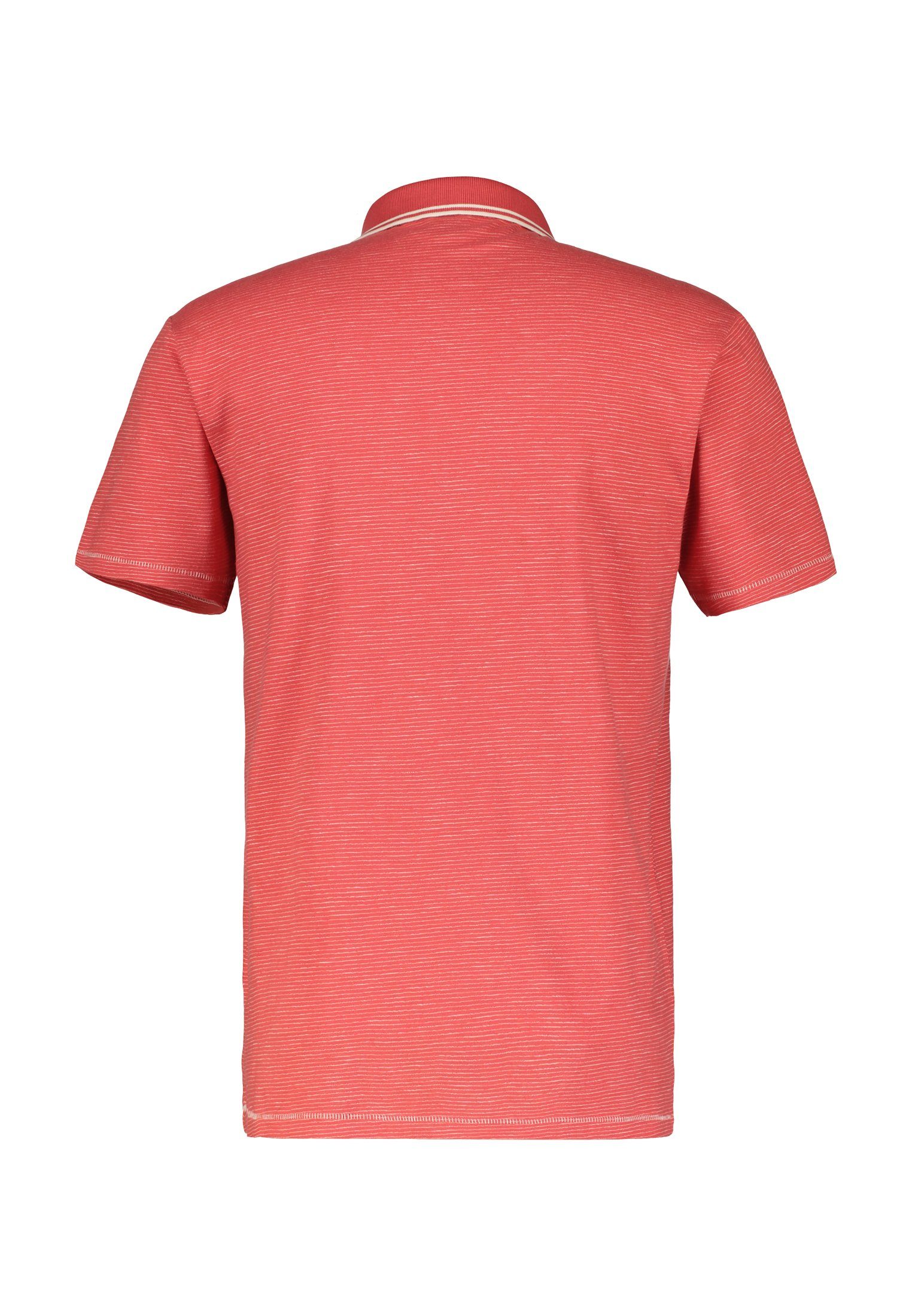 LERROS Poloshirt LERROS Poloshirt mit Finelinerstreifen RED HIBISCUS