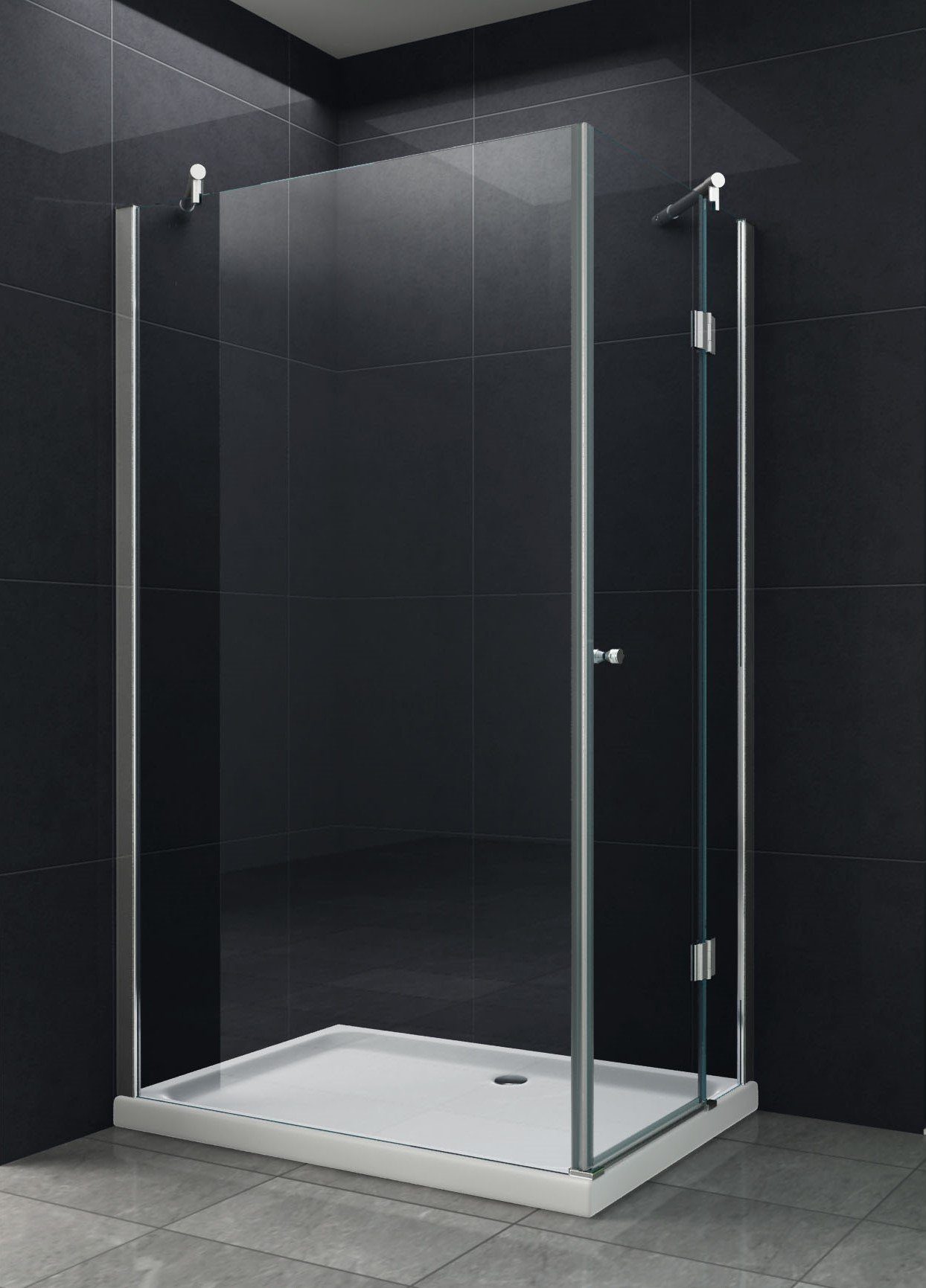 Home Systeme Eckdusche SIDE Duschkabine Dusche Duschwand Duschabtrennung Duschtür Glas ESG, BxT: 120x80 cm