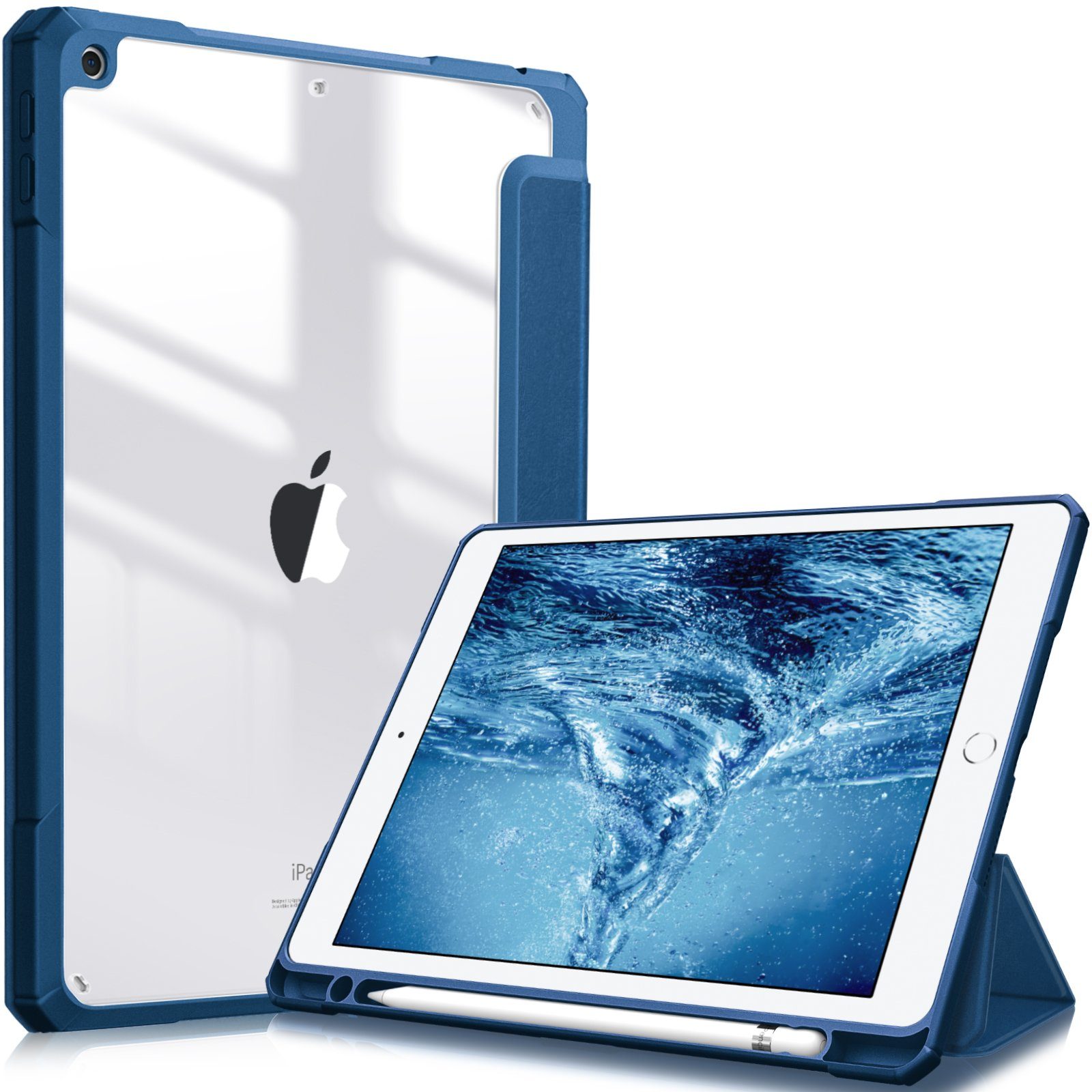 Fintie Tablet-Hülle Hybrid Hülle für 10.2 Zoll iPad 9. Gen 2021/8. Gen 2020/7. Gen 2019, mit Stifthalter - Stoßfeste Schutzhülle mit transparenter Hartschale