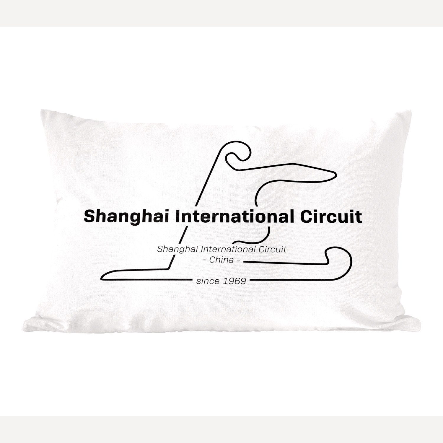 MuchoWow Dekokissen China - Formel 1 - Rennstrecke, Wohzimmer Dekoration, Zierkissen, Dekokissen mit Füllung, Schlafzimmer