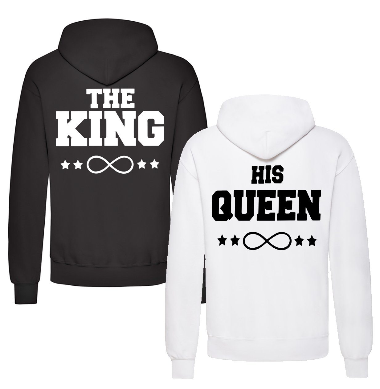 Couples Shop Kapuzenpullover The King & His Queen Hoodie Pullover mit modischem Print