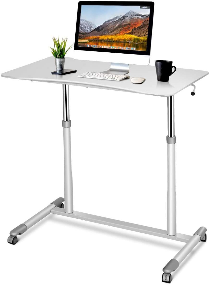 COSTWAY Schreibtisch »Computertisch«, Schreibtisch mit Rollen Rollentisch  Laptoptisch mit 2 Bremsen, Höhe von 68,5-107cm verstellbar online kaufen |  OTTO