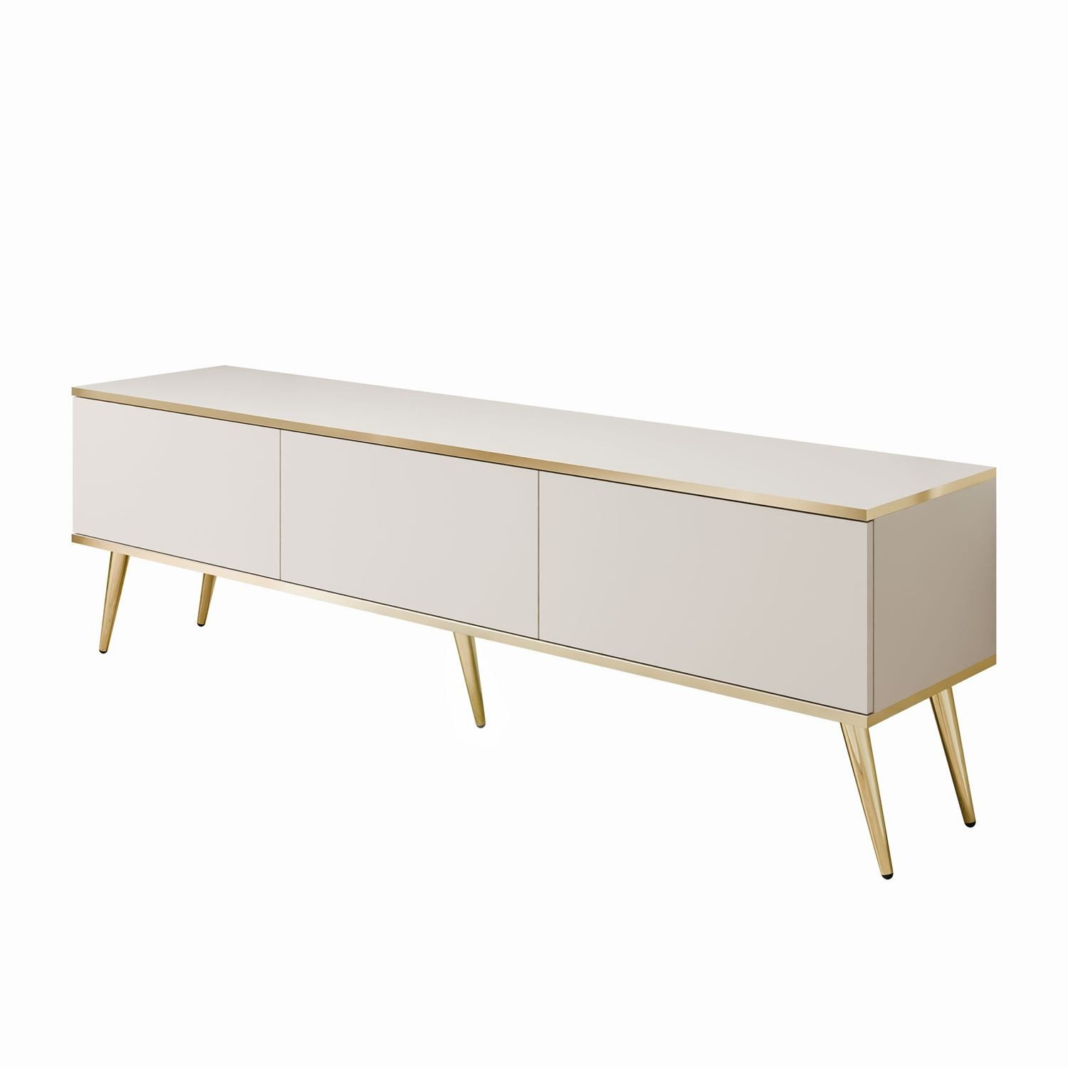 ALLHOUSE24 TV-Schrank SENSO 175 cm Unterschrank TV Lowboard Gold Metall Füße Breite 175 cm, Höhe 53 cm, Tiefe: 32 cm