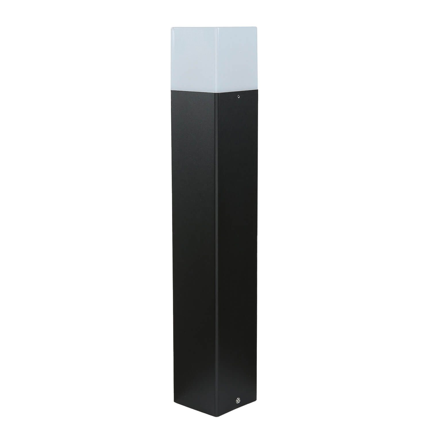 Licht-Erlebnisse Pollerleuchte DAVID, ohne Leuchtmittel, Garten Terrasse IP44 Schwarz Weiß E27 50 cm Aluminium