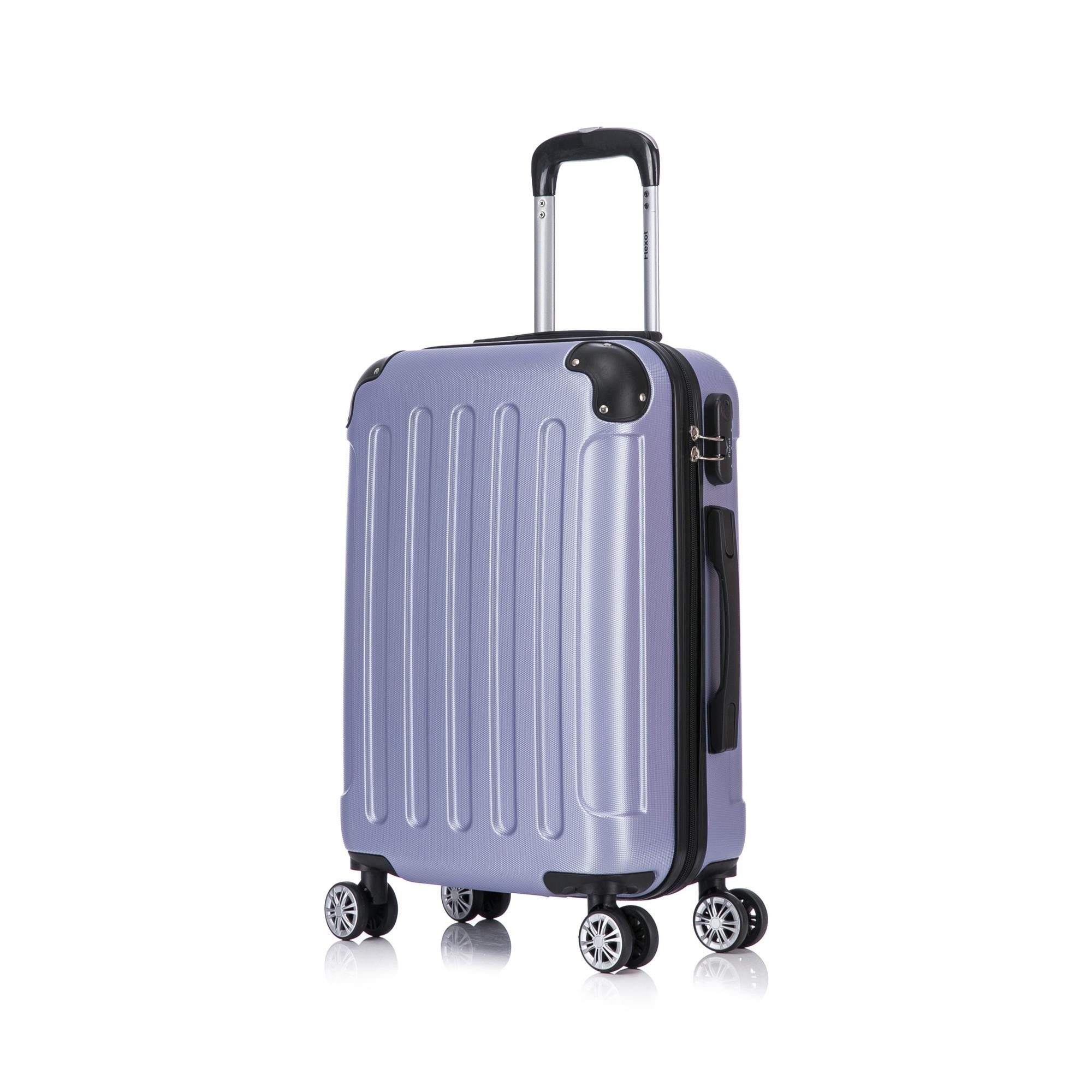 Flexot Hartschalen-Trolley F-2045 Kofferset, 360° Rollen, robuster Reisekoffer, Bordcase, 4 Rollen, Robuster und moderner Koffer mit vier 360° Rollen und Zahlenschloss