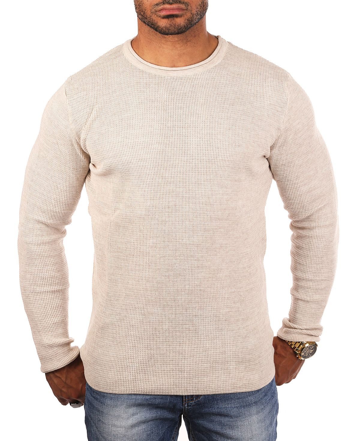 CARISMA Strickpullover Herren leichter Feinstrick einfarbig körperbetont de günstig online kaufen