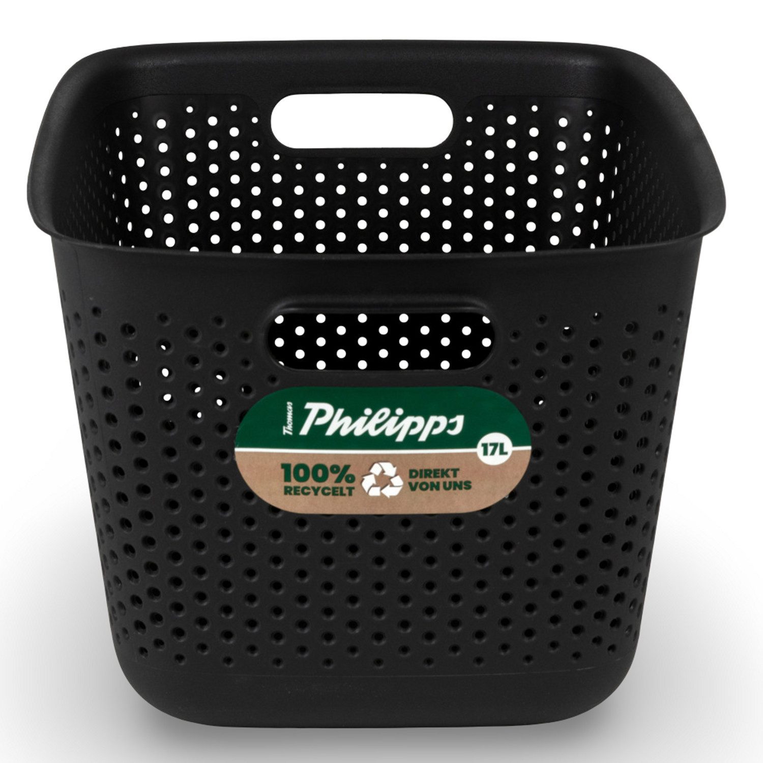 Thumbnail - BURI Aufbewahrungsbox 6er Set Aufbewahrungskorb Box 39cm Körbe 100% recycled 17L schwarz 6x