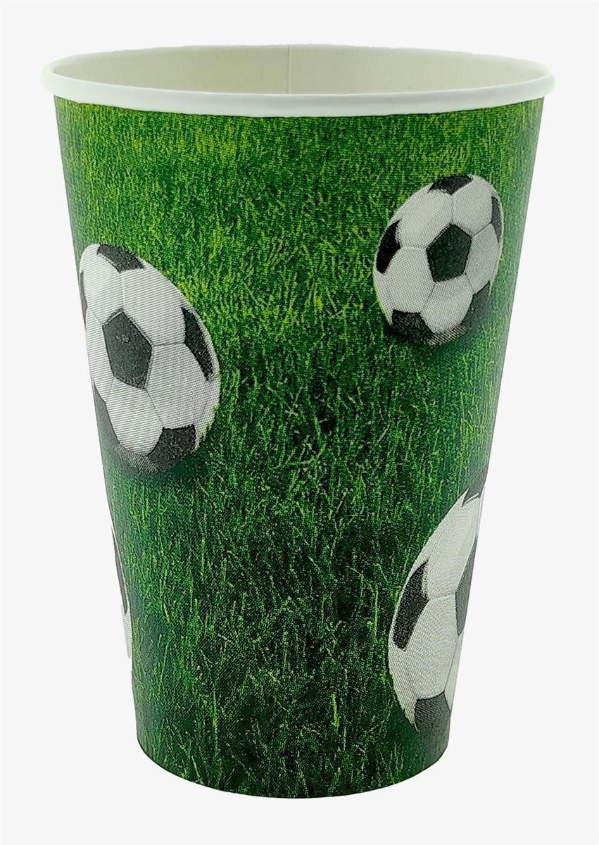 PAPSTAR Einwegbecher 10 Papp Trinkbecher Fußball 0,2L schwarz-weiß, 10-tlg., Frischfaserkarton, Pappbecher Trinkbecher Geburtstagsbecher