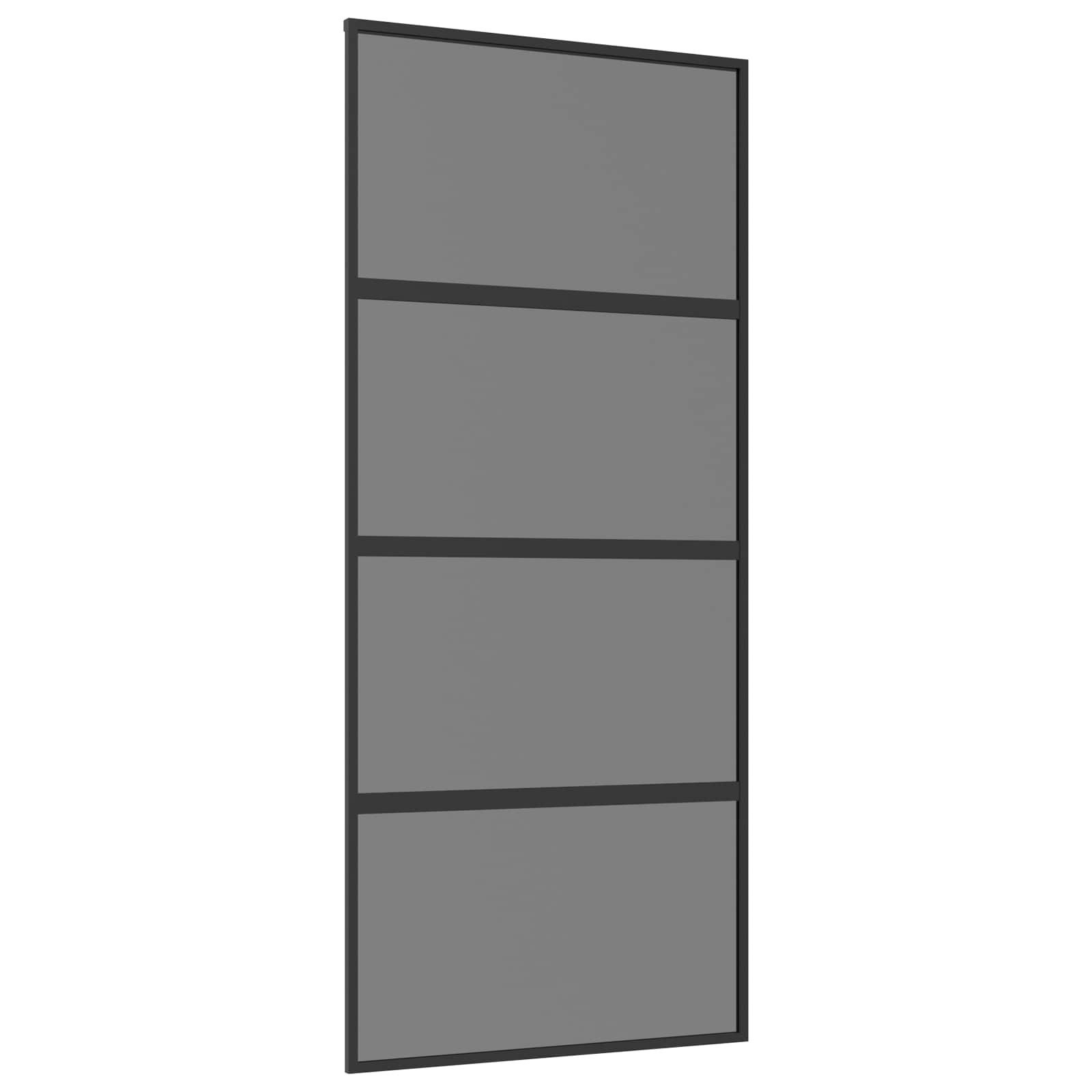 vidaXL Haustür Schiebetür 90 x 205 cm Sicherheitsglas und Aluminium (1-St)