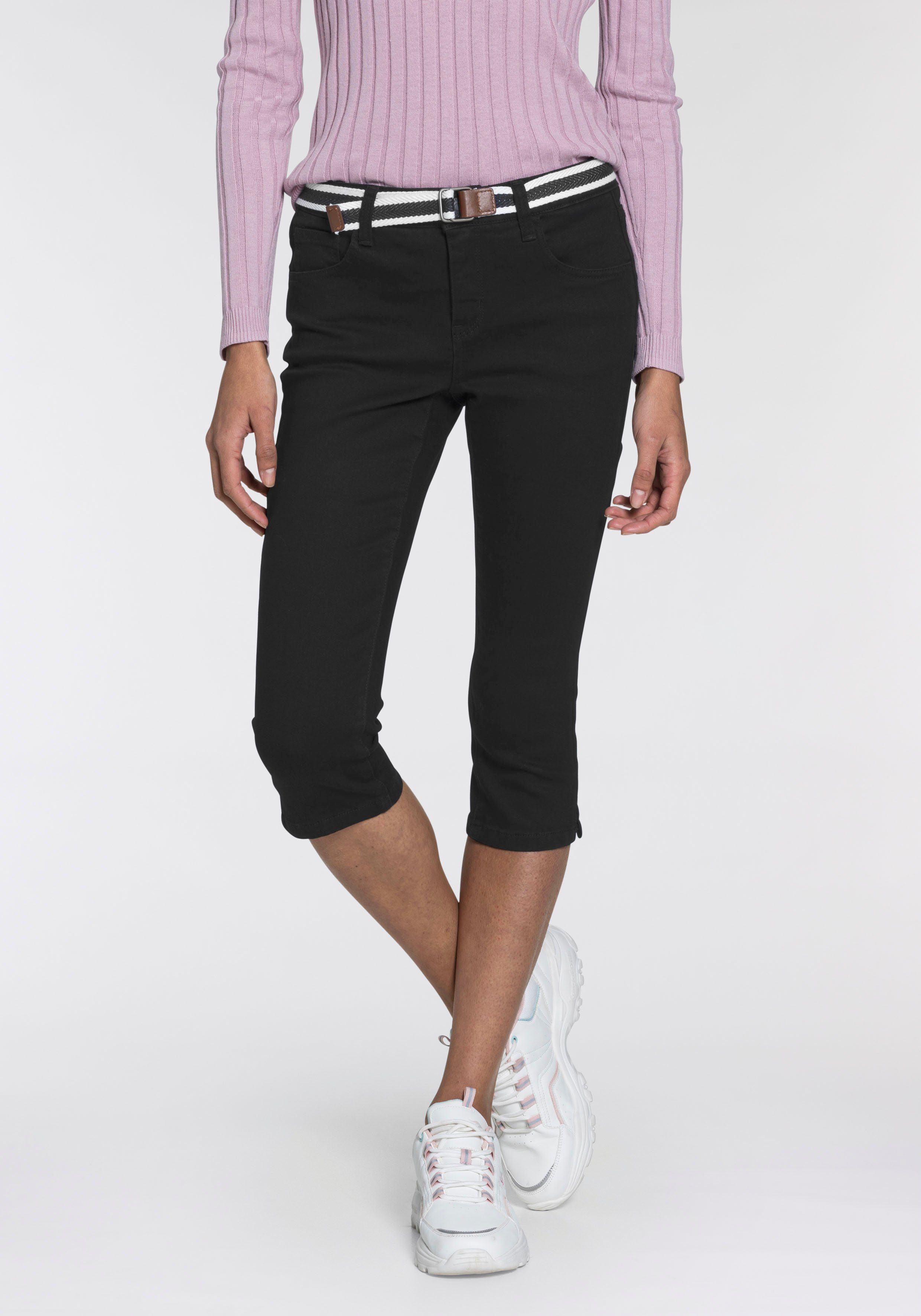 Caprijeans CAPRI-JEANS mit Gürtel