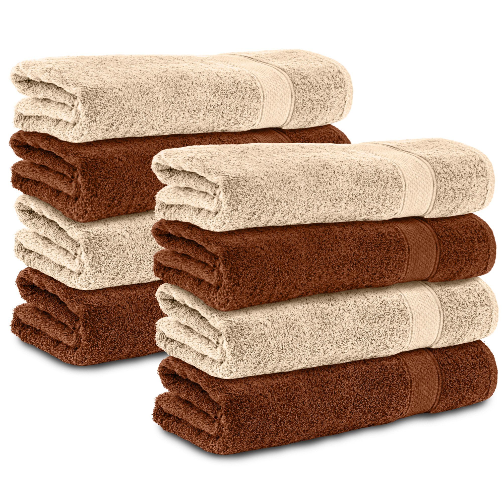 Komfortec Handtuch Set 50x100 cm aus 100 % Baumwolle, Frottee (Packung, 8-St), Handtücher Set, Weich, Towel