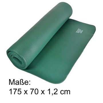 KS-Direkt Sportmatte NBR Fitness Matte Yogamatte Fitnessmatte 175x70x1,2 Gymnastikmatte, Ausgezeichnete Dämpfungseigenschaften, kälteisolierende Wirkung