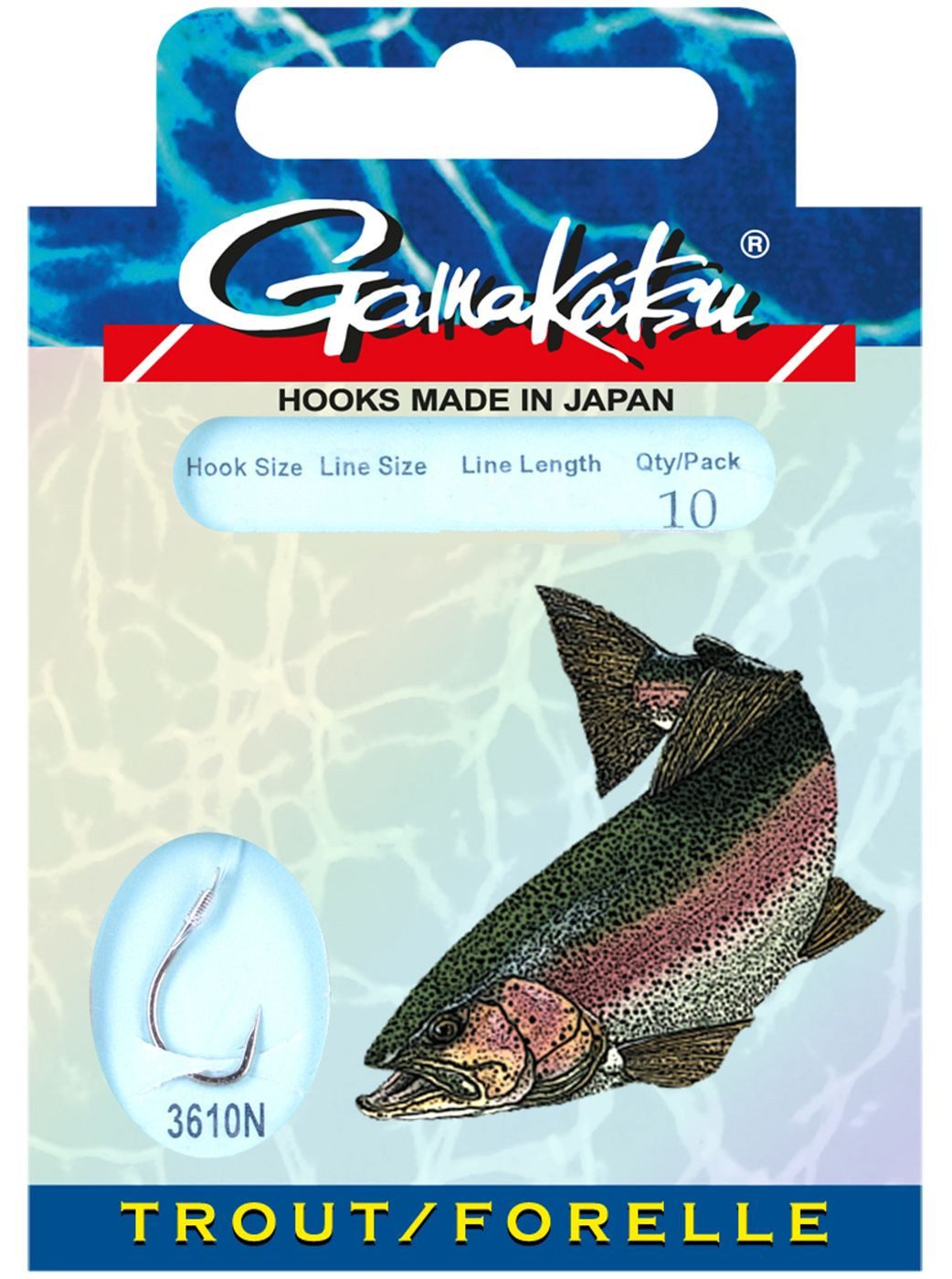 Forellenhaken Gamakatsu Trout LS-3610 - 10 gebundene Forellenhaken
